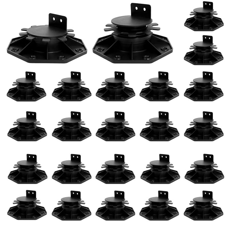 MCCKLE 24Pack Adjustable Deck Support Pedestal Paver, Deck Blocks Deck Foundation Base Support Height Adjustment Raising from 1-3/16" to 2-3/8" by - Image 1